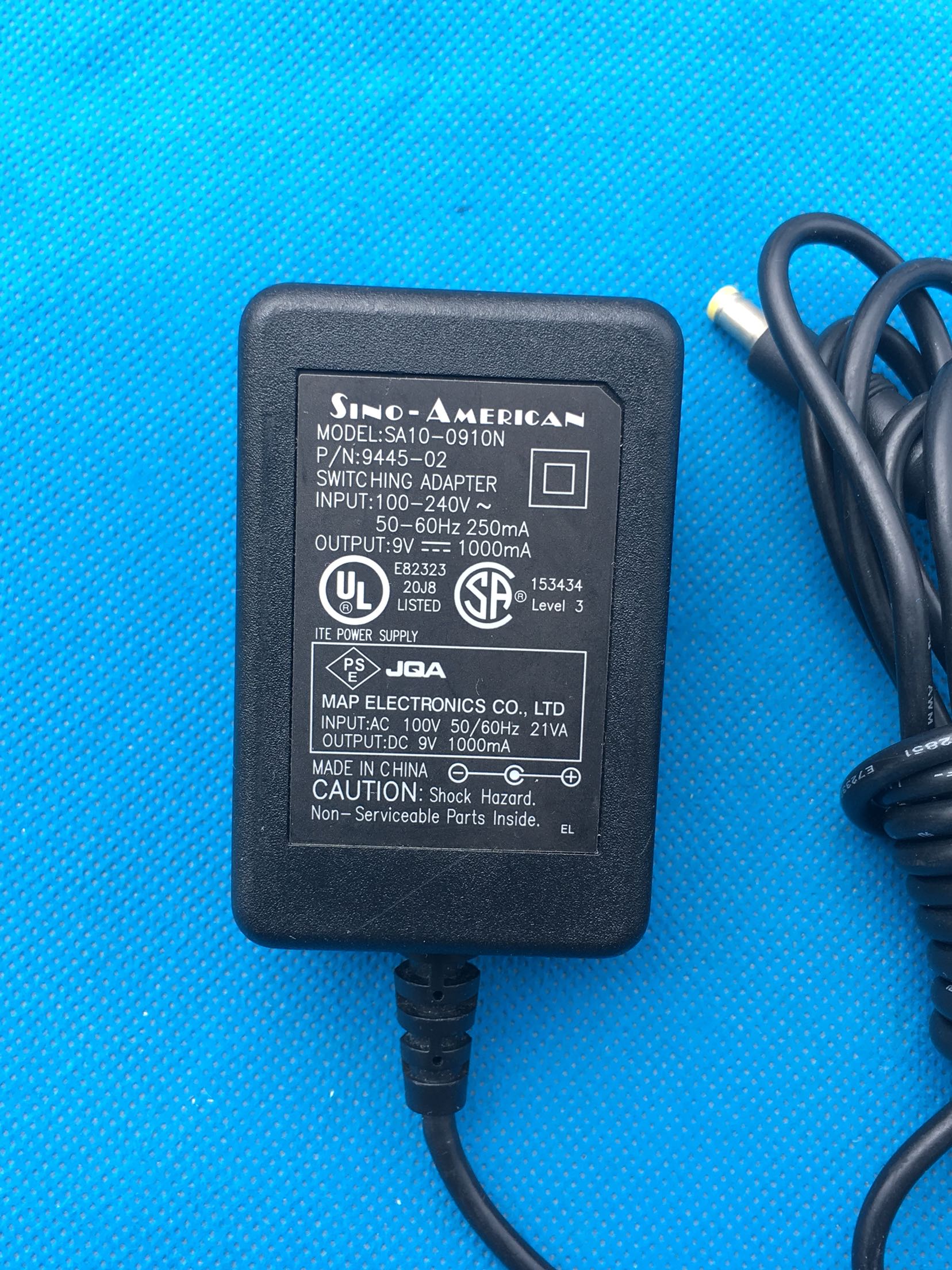 New SINO-AMERICAN SA10-0910N 9V 1000mA 9445-02 Switching adapter HIOKI 3540